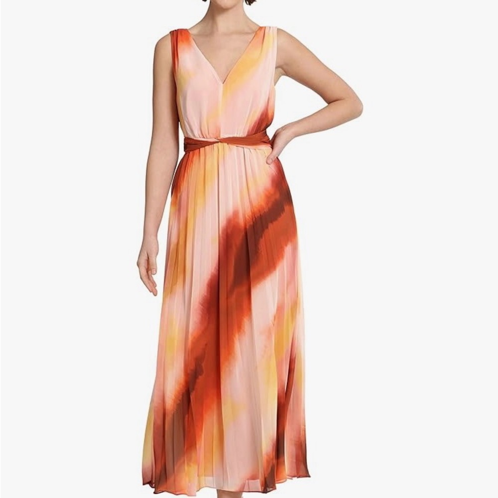Donna Morgan Pleated Maxi Dress NWT